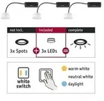 Paulmann 92478 LED Modul Einbauleuchte Choose Coin 3er-Set White Switch rund 51mm