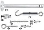 Paulmann 17834 Seilsystem Montageset Halterung + Umlenker 4er-Set Chrom