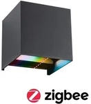 Paulmann 94847 LED Wandleuchte Smart Home Zigbee 3.0 Cybo IP44 eckig 100x100mm RGBW+