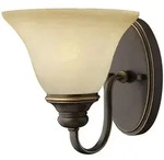 Elstead Lighting Cello Wandleuchte Antikbronze Glas in Alabaster-Optik