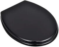 vidaXL WC-Sitz Toilettensitz MDF Deckel Schlichtes Design Schwarz (1-St)
