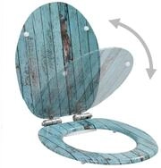 vidaXL WC-Sitz, Toilettensitz mit Soft-Close-Deckel MDF Altholz-Design