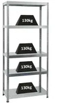 PROREGAL&reg; Schwerlastregal Metallsteckregal STEEL EAGLE mit 5 Stahlb&ouml;den 180x80x40cm