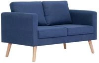 vidaXL Sofa, 2-Sitzer-Sofa Stoff Blau