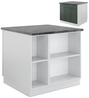 Vicco Unterschrank Fame-Line, Gr&uuml;n-Gold Landhaus/Wei&szlig;, 90cm, ohne...