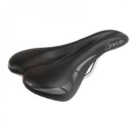 Velo Fahrradsattel VELO Damen-Sattel Wide:Channel, schwarz, ergonomisch, O-Zone Cut,