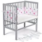 FabiMax Beistellbett Babybett Boxspring grau, 90 x 55 cm Liegefl&auml;che, aus