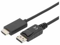 Digitus DisplayPort Adapterkabel, DP - HDMI Typ A, 2m, HDMI-Kabel, (2.00 cm),