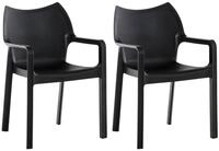 CLP Gartenstuhl Diva (2er Set, 2 St), Outdoor, mit Armlehnen, stapelbar