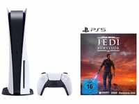 Playstation Sony PS5 Konsole Disk Laufwerk + Star Wars Jedi: Survivor, Blu-ray...