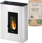 Freepoint Pelletofen &raquo;Atrium 5&laquo; Wei&szlig;, 5,2 kW, Zeitbrand