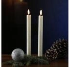 MARELIDA LED-Kerze LED Stabkerzen Tafelkerzen Dinner Spitzkerzen rustikal 25cm creme