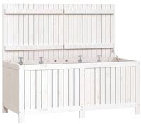 vidaXL Gartenbox, Gartentruhe Wei&szlig; 147x68x64 cm Massivholz Kiefer