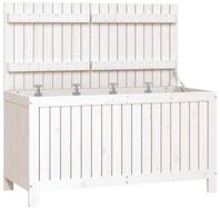 vidaXL Gartenbox, Gartentruhe Wei&szlig; 121x55x64 cm Massivholz Kiefer