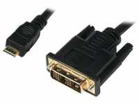 LogiLink Mini-HDMI auf DVI-D Kabel M/M 2 m Video-Adapter
