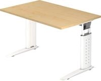 HAMMERBACHER Schreibtisch Schreibtisch C-Fu&szlig; 120x80cm Ahorn/Wei&szlig;