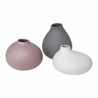 blomus Dekovase NONA Set 3 Vasen Dekovase Blumenvase Porzellan pewter micro...