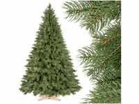 FairyTrees künstlicher Spritzguss Weihnachtsbaum KÖNIGSFICHTE PREMIUM 150cm...