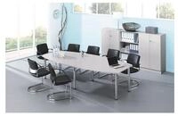 HAMMERBACHER Konferenztisch Chicago, B 280 cm, Tonnenform, bis 10 Personen, mit