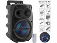 auvisio Partylautsprecher PMA-950.k Mobile PA-Partyanlage Bluetooth MP3 USB