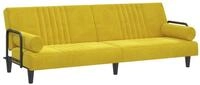 vidaXL Sofa, Schlafsofa mit Armlehnen Gelb Samt
