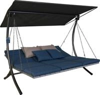 Angerer Freizeitm&ouml;bel Hollywoodschaukel Luxus Smart denim, 3-Sitzer, Bettfunktion,