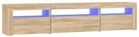 vidaXL TV-Schrank NA Lowboard Medienboard TV- Schrank TV-Wandschrank mit LED...
