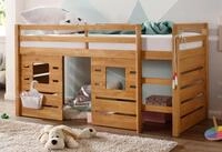OTTO home Hochbett Alpi aus Kiefernholz, inklusive Leiter und Panel,