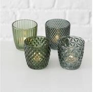 BOLTZE GRUPPE GmbH Teelichthalter Teelichthalter Marilu Glas lackiert gr&uuml;n H.8...