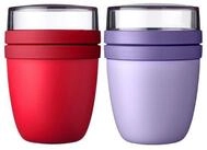 Mepal Lunchbox Lunchpot Mini Ellipse Mixed - Campus Red + Vivid Lilac, Kunststoff,