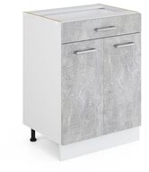 Vicco Unterschrank R-Line, Beton/Wei&szlig;, 60 cm mit Schublade, ohne Arbeitsplatte