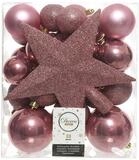 Kaemingk Weihnachtsbaumkugel, Weihnachtskugeln mit Christbaumstern Kunststoff 33er