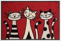 wash+dry by Kleen-Tex Fu&szlig;matte Three Cats, rechteckig, H&ouml;he: 9 mm,