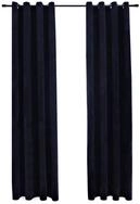 vidaXL Vorhang Verdunkelungsvorh&auml;nge mit &Ouml;sen 2 Stk. Samt Schwarz 140x175 cm...