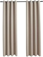 vidaXL Verdunkelungsvorhang, Verdunkelungsgardinen mit Metall&ouml;sen 2 Stk. Beige