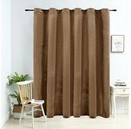 vidaXL Gardine Verdunkelungsvorhang mit Metall&ouml;sen Samt Beige 290 x 245 cm