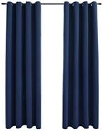 vidaXL Verdunkelungsvorhang, Verdunkelungsgardinen mit Metall&ouml;sen 2 Stk. Blau