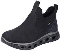Schlupfboots RIEKER SPORT, Damen, Gr. 36, schwarz, Lederimitat, Textil, Schuhe