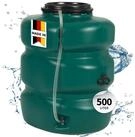 GARANTIA Regentonne Gartentank 500 Liter dunkelgr&uuml;n inkl. Klarsichtschlauch