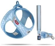 Curli Hunde-Geschirr Clasp Vest Geschirr Puppy Set skyblue-circles