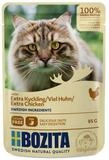 Bozita H&auml;ppchen in So&szlig;e mit viel H&uuml;hnchen 85 g - 12 St&uuml;ck, f&uuml;r: Katze
