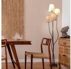 n&auml;ve Stehlampe Boho, ohne Leuchtmittel, 4flg., E14, Textilschirme 2x beige, 2x