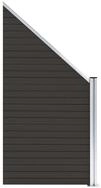vidaXL Gartenzaun, Zaunelement WPC 95x(105-180) cm Schwarz