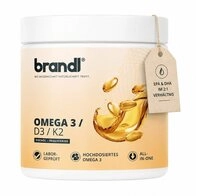 Brandl Nutrition Omega D3 K2 Kapsel hochdosiert, Premium Omega 3 mit Fisch&ouml;l aus der