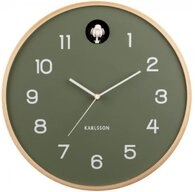Karlsson Uhr Wanduhr Natural Cuckoo Birch Wood Jungle Green