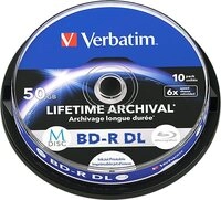 Verbatim Blu-ray-Rohling 10 Rohlinge M-Disc Blu-ray BD-R DL full printable 50GB...