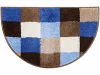 Erwin Müller Duschvorlage Kreta halbrund blau/blau/braun-beige 50x80 cm