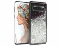 EAZY CASE Handyhülle Liquid Glittery Case für Samsung Galaxy S10 6,1 Zoll,