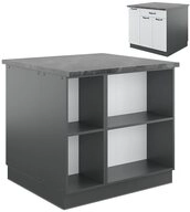 Vicco Unterschrank Fame-Line, Wei&szlig; Landhaus/Anthrazit, 90cm, ohne Arbeitsplatte