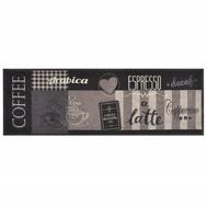 vidaXL Fu&szlig;matte 60 x 180 cm K&uuml;chenteppich Waschbar Coffee Schwarz 60x180 cm...